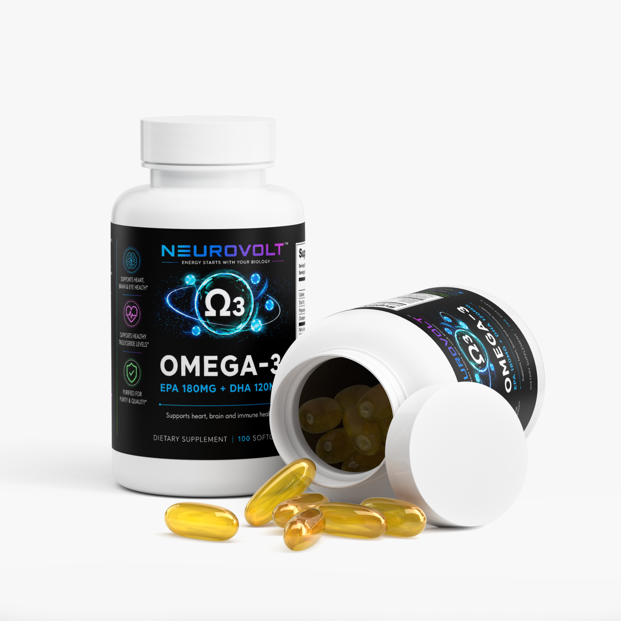 NeuroVolt™ Omega-3 EPA 180mg + DHA 120mg