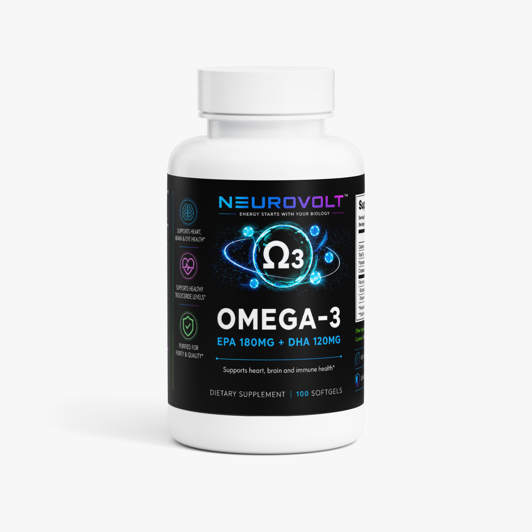 NeuroVolt™ Omega-3 EPA 180mg + DHA 120mg