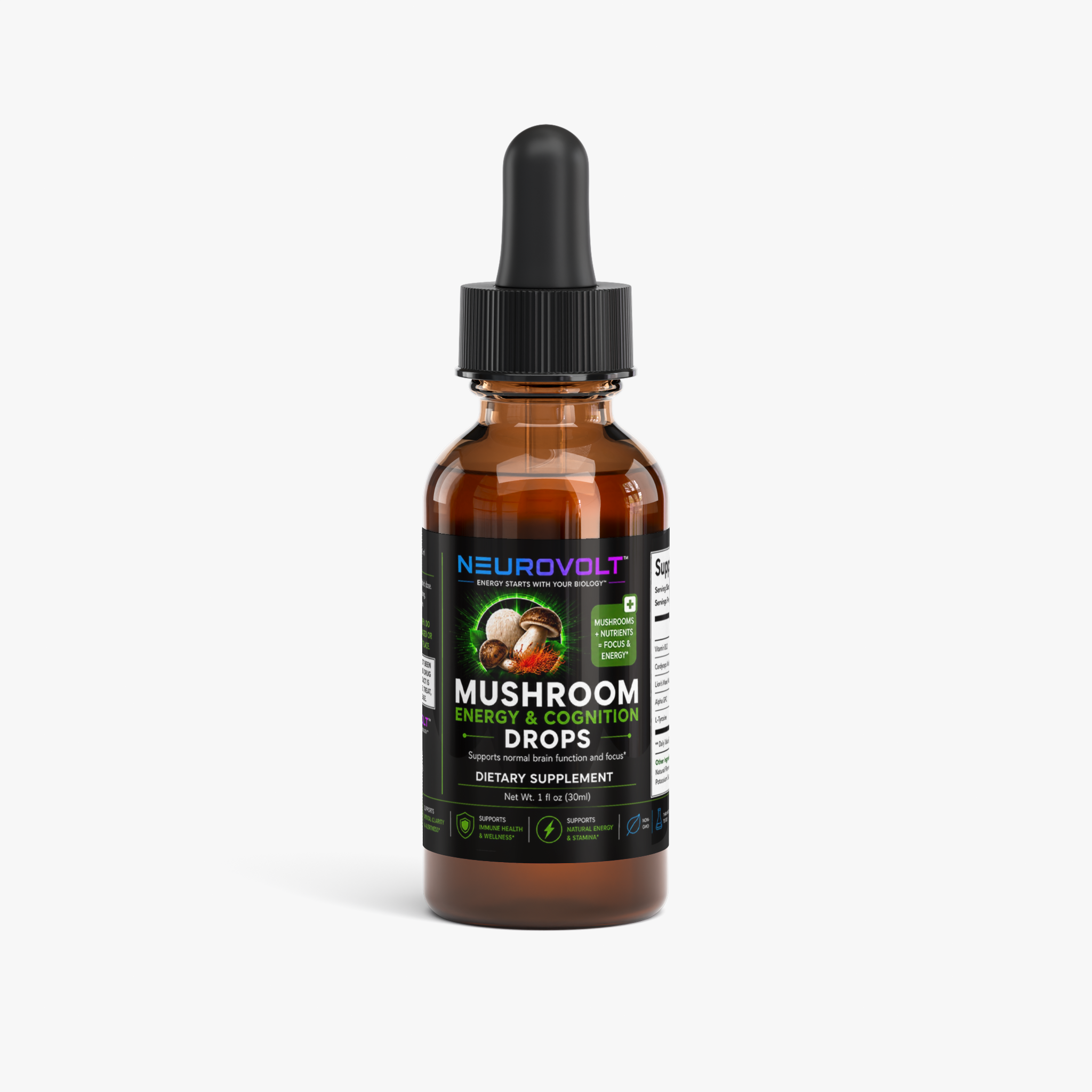 NeuroVolt™ Mushroom Energy & Cognition Drops