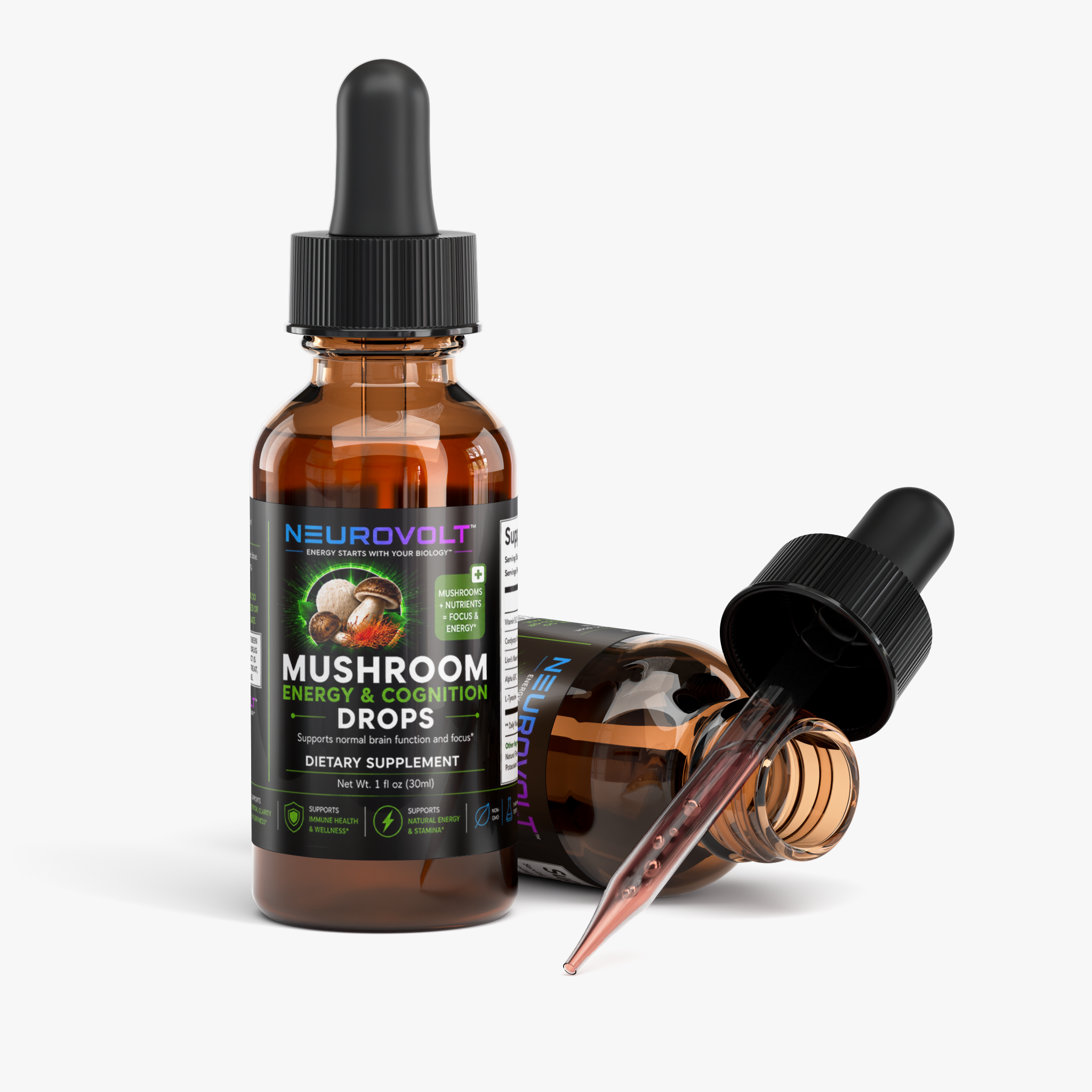 NeuroVolt™ Mushroom Energy & Cognition Drops