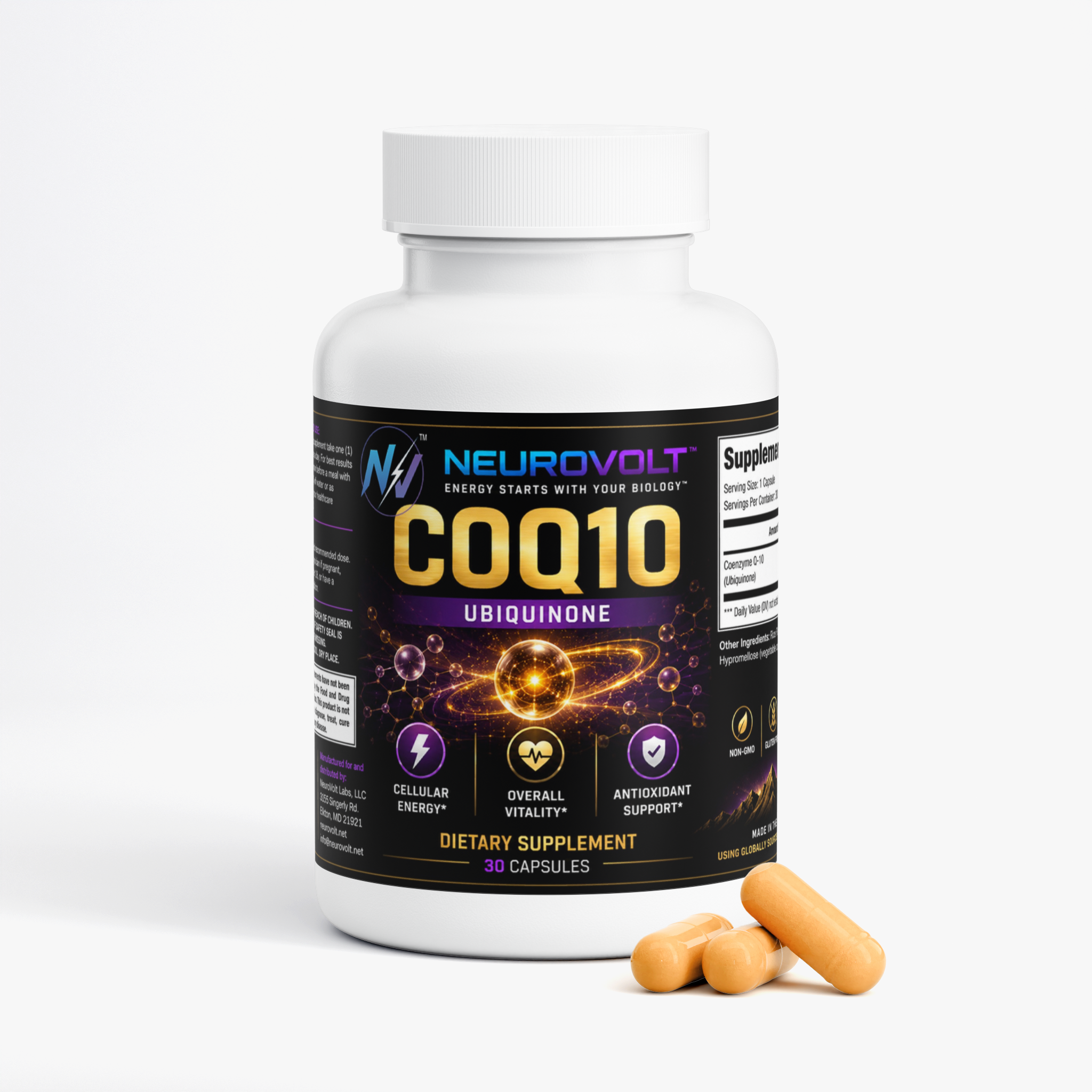 NeuroVolt™ CoQ10 Ubiquinone 200 mg