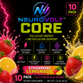 NeuroVolt™ Core Strawberry Lemonade Energy Sticks | Methylation Support Drink Mix | 10 Pack