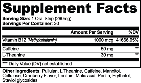 NeuroVolt™ Caffeinated Energy Oral Strips — Cranberry