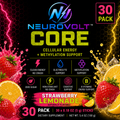 NeuroVolt™ Core Strawberry Lemonade Energy Sticks | Methylation Support Drink Mix | 30 Pack